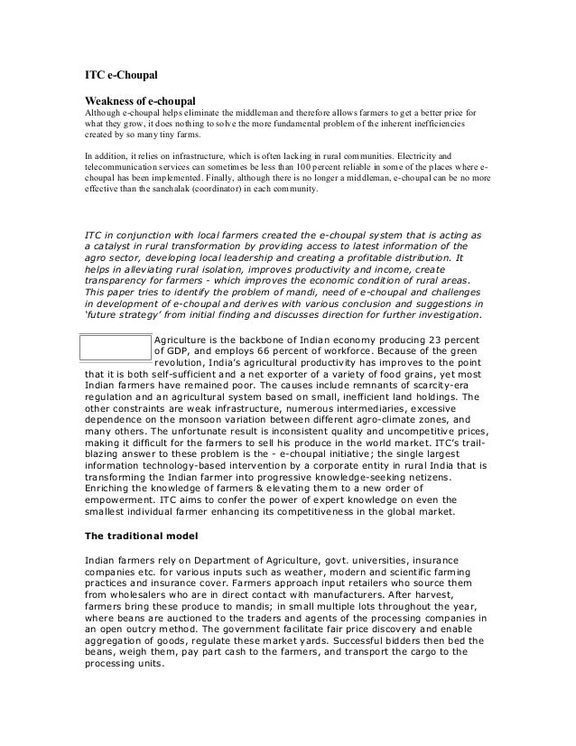 itc e choupal case study summary itc e choupal case study summary